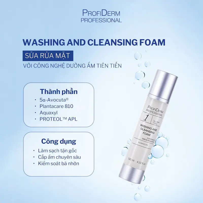 Washing And Cleansing Foam - Sữa rửa mặt lợi khuẩn kiềm dầu cho da dầu mụn Washing And Cleansing Foam - Sữa rửa mặt lợi khuẩn kiềm dầu cho da dầu mụn