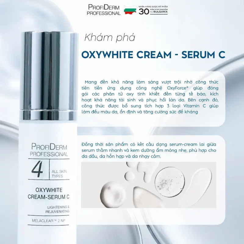 Oxy White Cream Serum C - Phục hồi, làm sáng da thâm mụn Oxy White Cream Serum C - Phục hồi, làm sáng da thâm mụn