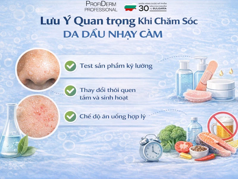 Lưu ý quan trọng khi chăm sóc da dầu nhạy cảm Lưu ý quan trọng khi chăm sóc da dầu nhạy cảm